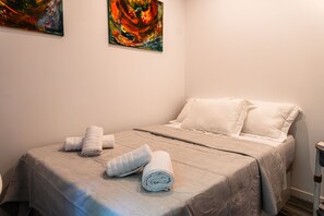 2 bedrooms, iron/ironing board, travel cot, WiFi