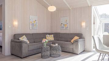 Smart TV, fireplace, DVD player, stereo