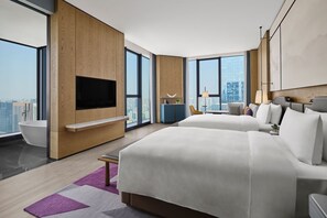 1 habitación, cubrecamas, minibar y caja de seguridad en la habitación 