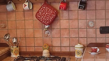 Frigorifero, forno, piano cottura, macchina per tè/caffè