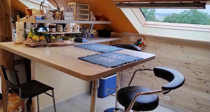 Colette Art Deco room in quiet farmhouse near circuit, pets welcome