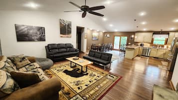 Smart TV, fireplace, video games