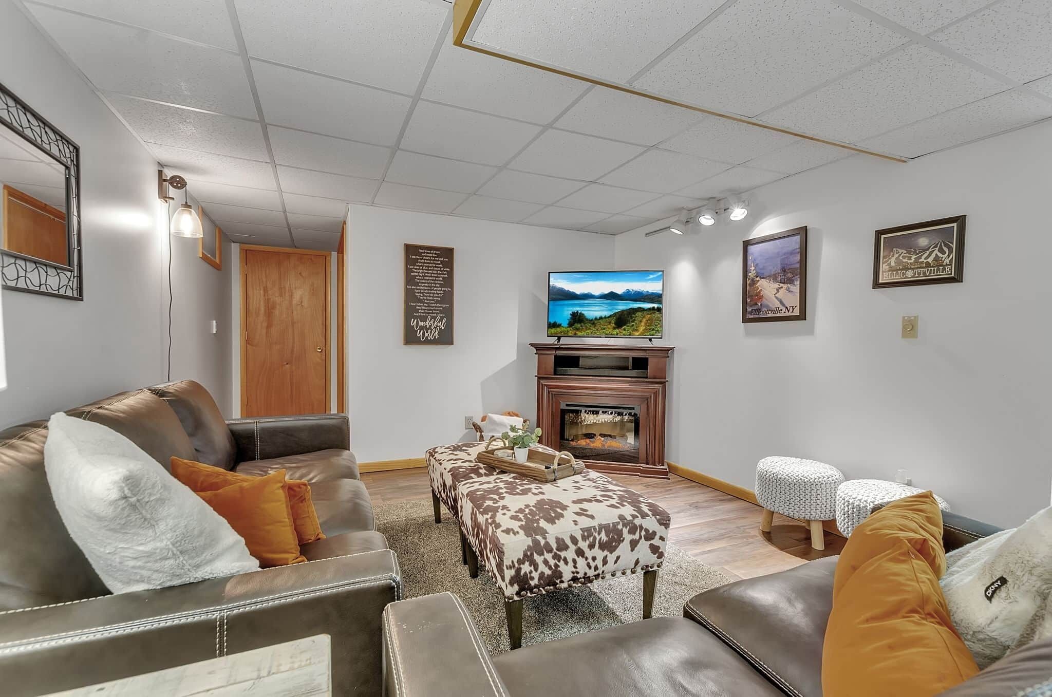 TV, fireplace, stereo