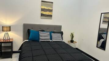 2 bedrooms, iron/ironing board, WiFi, bed sheets