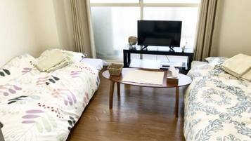 Blackout curtains, free WiFi, bed sheets