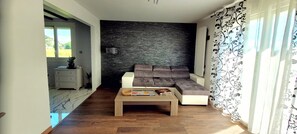 TV connectée, cheminée, livres