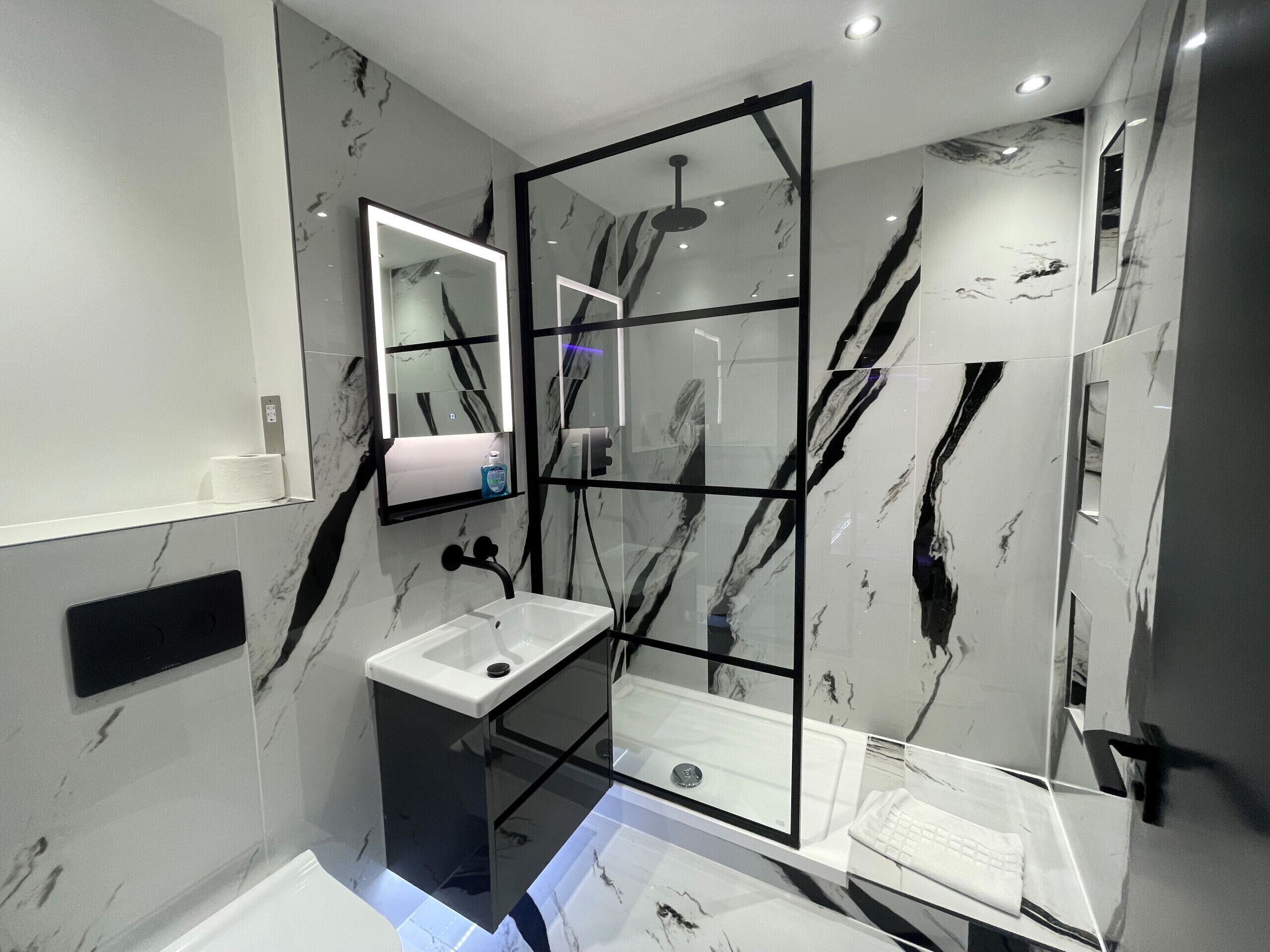 Shower, hair dryer