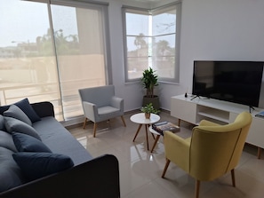 Smart TV, fireplace