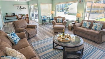 House, Multiple Beds, Patio, Beach View (Casa Rosita) | Living area | 40-inch flat-screen TV with digital channels, TV