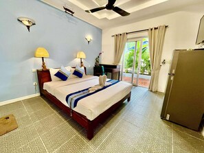 Double Room, Pool View, Ground Floor | In-room safe, desk, free WiFi, bed sheets - Pride Villa Cambodia (Phnom Penh)