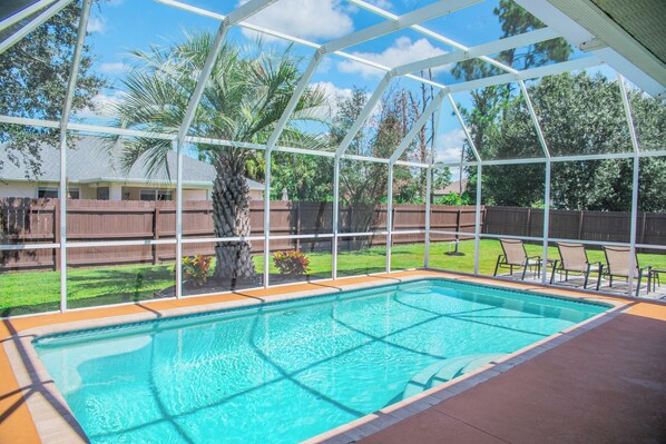 Outdoor pool, a heated pool - Family Retreat with Heated Pool & Fenced Yard (North Port)
