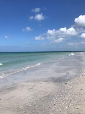 靠近海滩、沙滩椅、沙滩毛巾