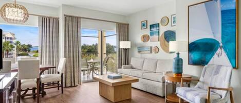 Smart TV, fireplace, video games, DVD player