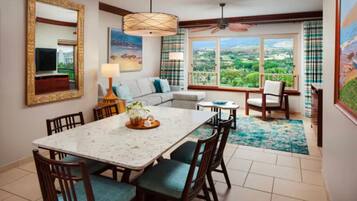 Smart TV, fireplace, video games, DVD player