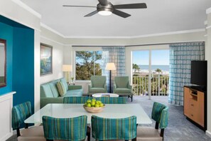 Smart TV, fireplace, video games, DVD player