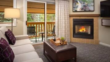 Smart TV, chimenea, videojuegos y reproductor de DVD