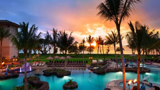 A resort pool area with multiple pools, palm trees, and lounge chairs. - The Westin Nanea Ocean Villas (3BR) (Lahaina)