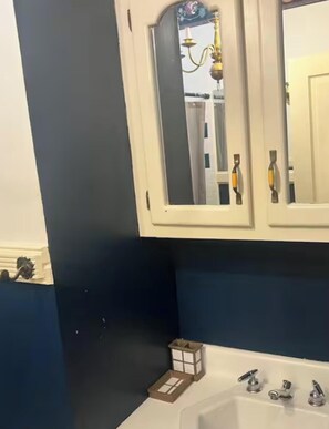 Hair dryer, towels, toilet paper