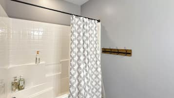 Hair dryer, bidet, towels, soap