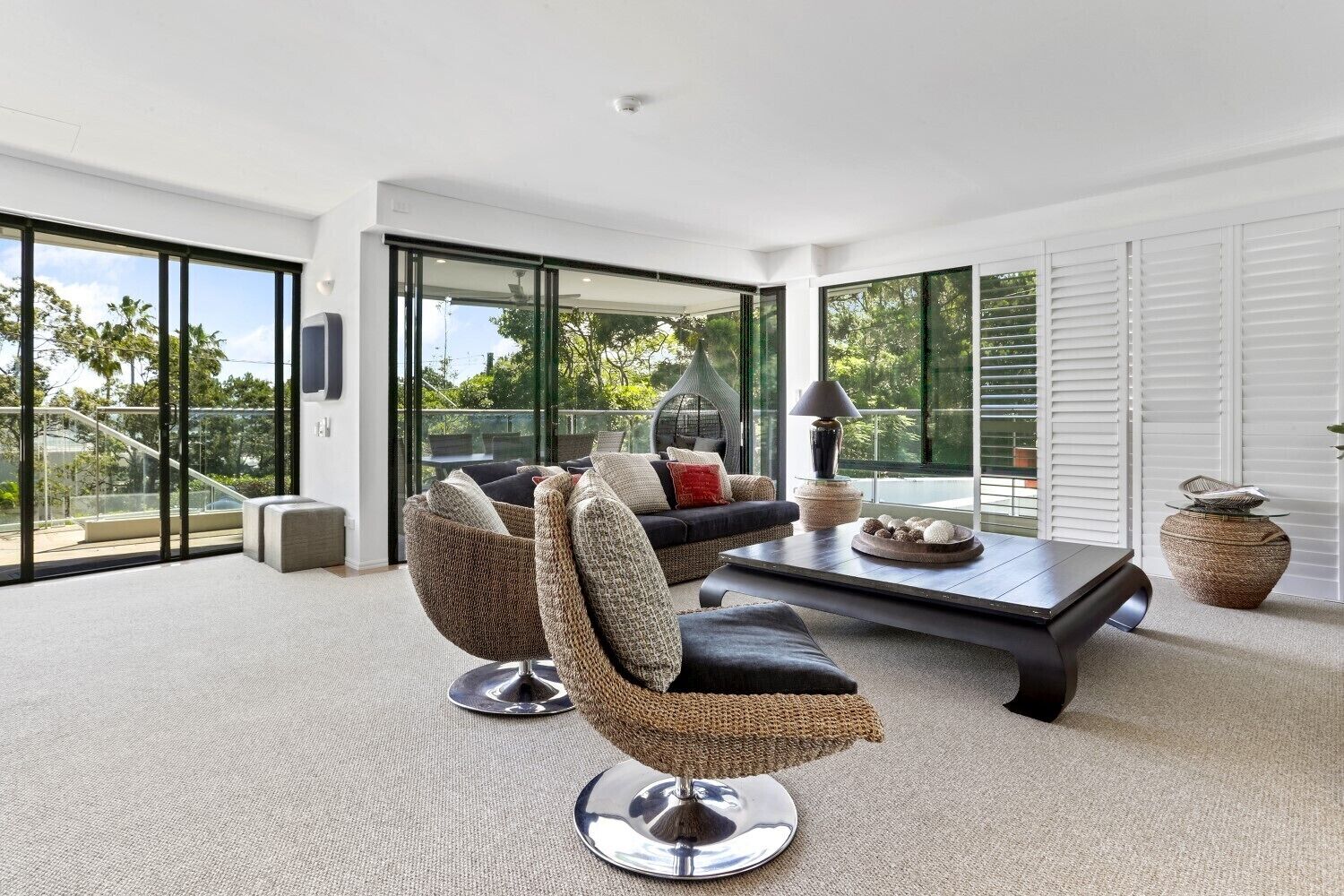 TV, DVD player, stereo