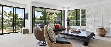 TV, DVD player, stereo