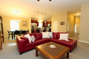 Smart TV, DVD player, books, stereo