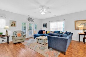 TV, DVD player, stereo