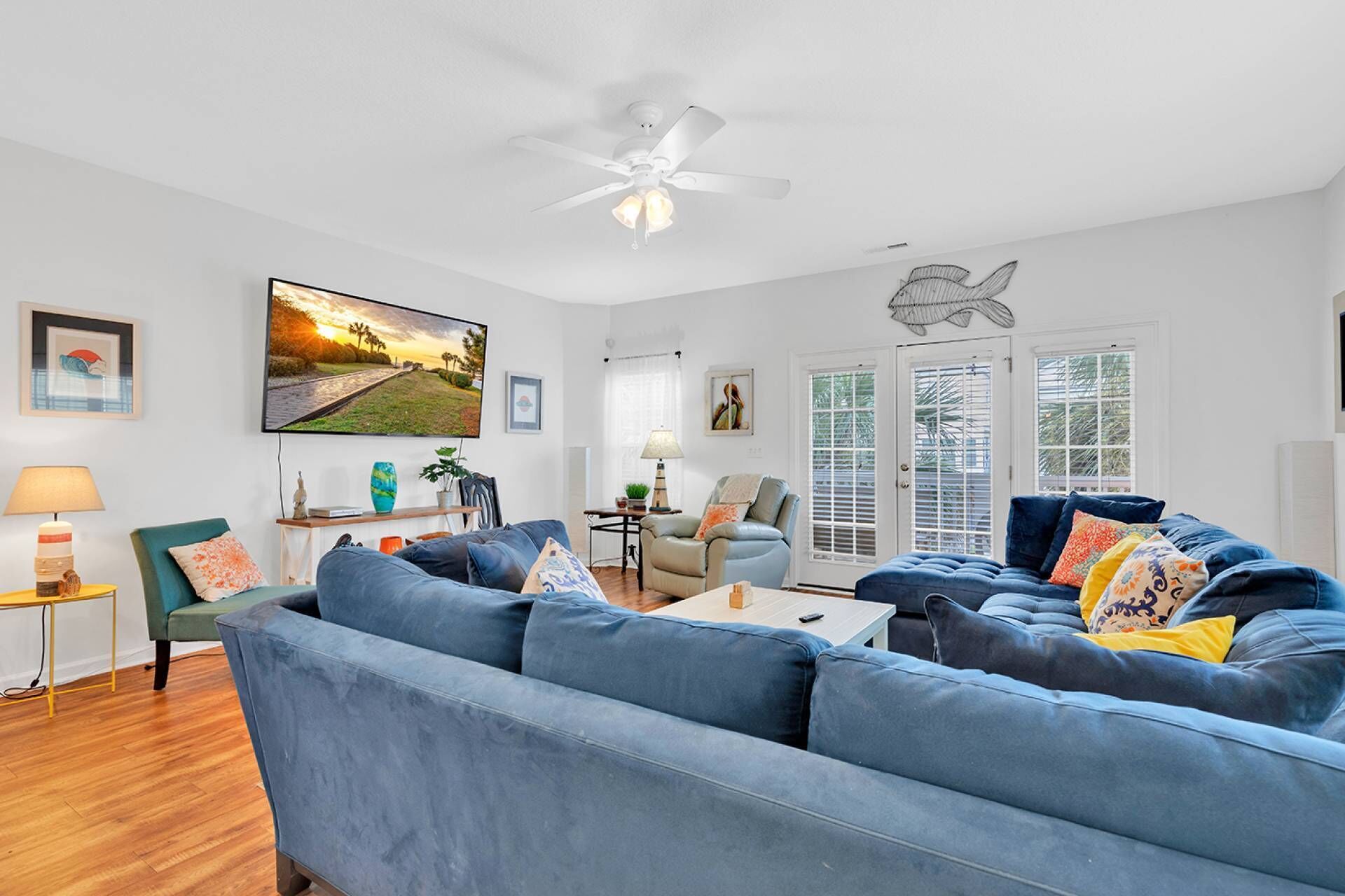 TV, DVD player, stereo