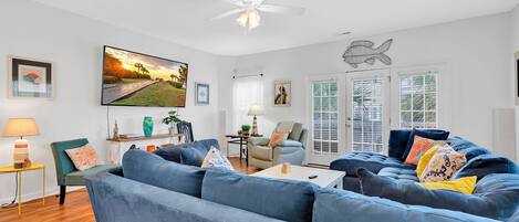 TV, DVD player, stereo