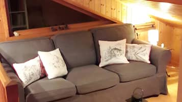 Televisión, chimenea y reproductor de DVD