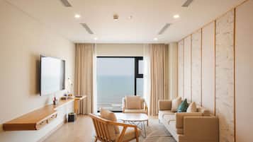 Ropa de cama de alta calidad y minibar