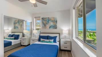 4 bedrooms, desk, iron/ironing board, travel cot