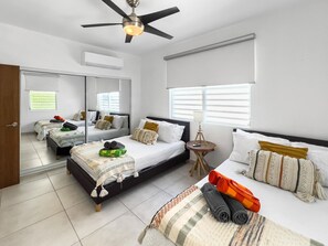 3 habitaciones, cuna de viaje, wifi gratis y ropa de cama 