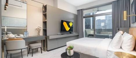 Romantic Apartment - Pool View | 1 Schlafzimmer, Zimmersafe, Schreibtisch, Verdunkelungsvorhänge