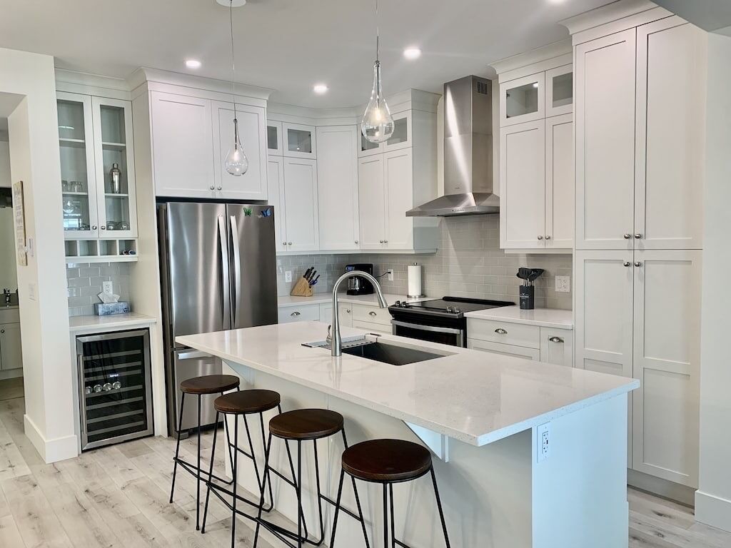 Open concept kitchen dining and living room 