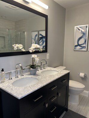 Séchoir à cheveux, serviettes fournies, savon, shampooing