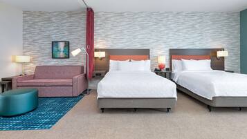 Suite Studio, 2 grands lits, accessible aux personnes à mobilité réduite, baignoire | Coin séjour