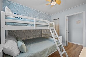 2 bedrooms, iron/ironing board, travel crib, free WiFi