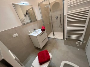 Dusche, Haartrockner, Bidet