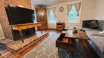 Smart TV, Hulu, DVD player, foosball
