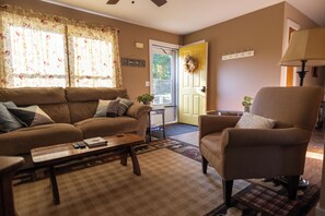 TV, caminetto, lettore DVD, tavolo da ping pong