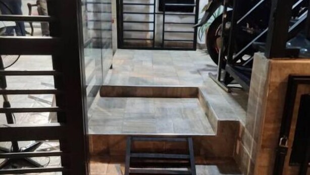 A staircase with metal railings leading to a higher floor. - Pretty & Modern Private Studio 202 (Cali)