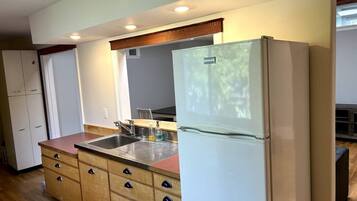 Fridge, oven, stovetop, electric kettle