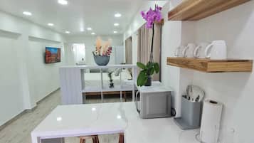Estudio ejecutivo, 1 habitación, vista al mar | Tabla de planchar con plancha y wifi gratis