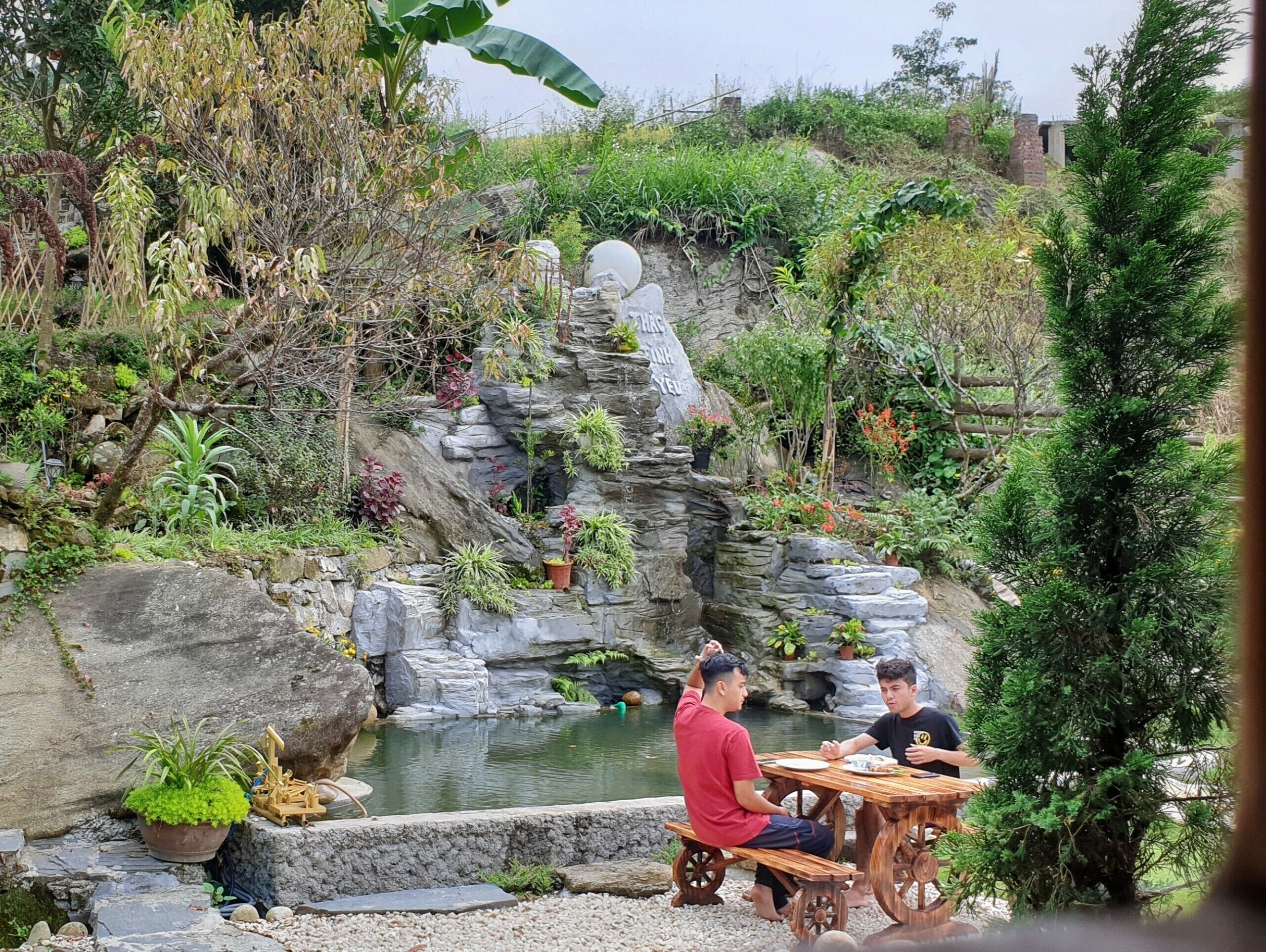 Outdoor banquet area