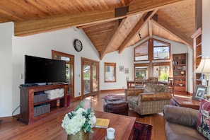 Televisión y chimenea