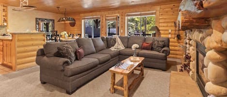 TV, fireplace, offices