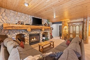 TV, fireplace, offices - Abode at Black Bear #205, private hot tub, pool & gym, Deer Valley (Park City)