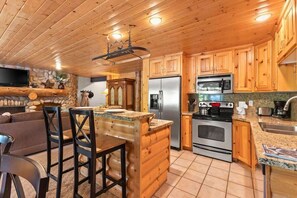 Fridge, microwave, oven, stovetop - Abode at Black Bear #205, private hot tub, pool & gym, Deer Valley (Park City)