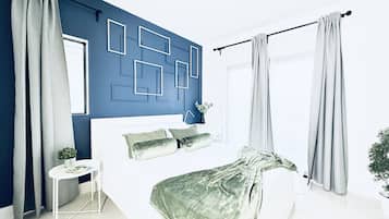 4 bedrooms, desk, iron/ironing board, travel crib